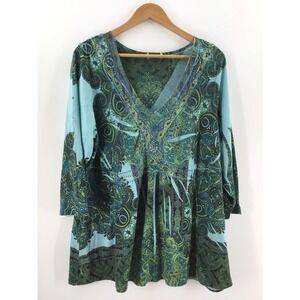 One World Live & Let Live Boho Embellished Paisley XL Empire Waist Stretch FF15